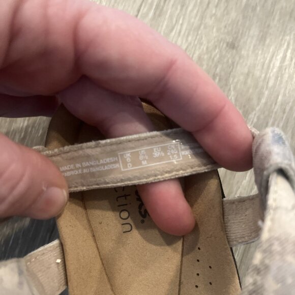 Clarks Collection 8.5 Strappy Sandals Merliah Beige Floral Comfort - Picture 3 of 5